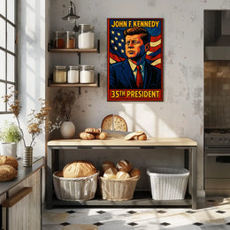 John F Kennedy 35Th President Poster Wall Art Vintage
