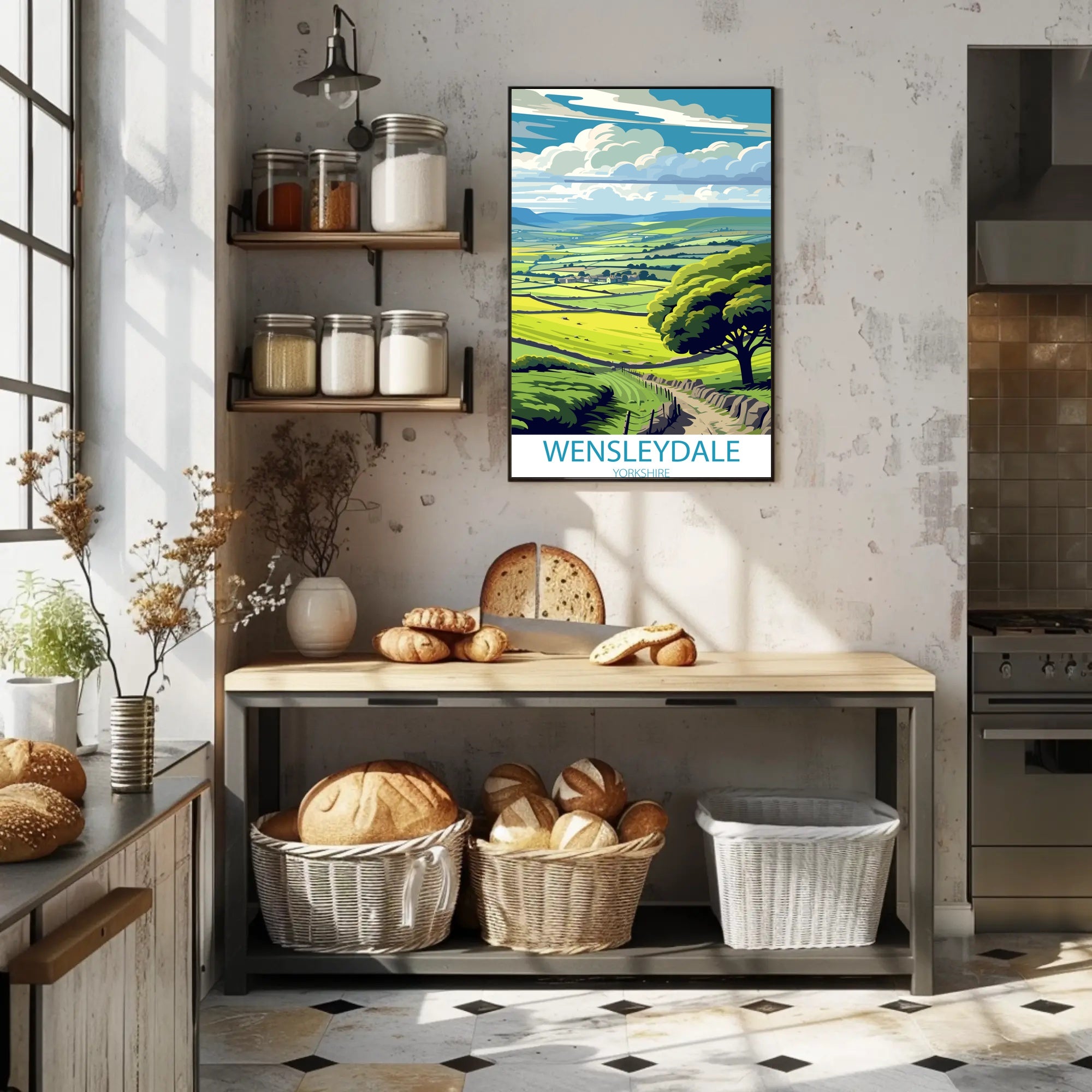 Wensleydale Tranquil Landscape Yorkshire Travel Poster