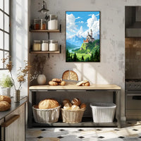 Fantasy Castle Adventure: Whimsical Landscape Art Print