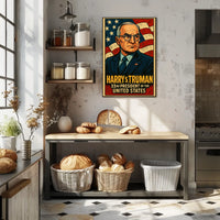 Harry S Truman 33rd President Poster Wall Art Vintage