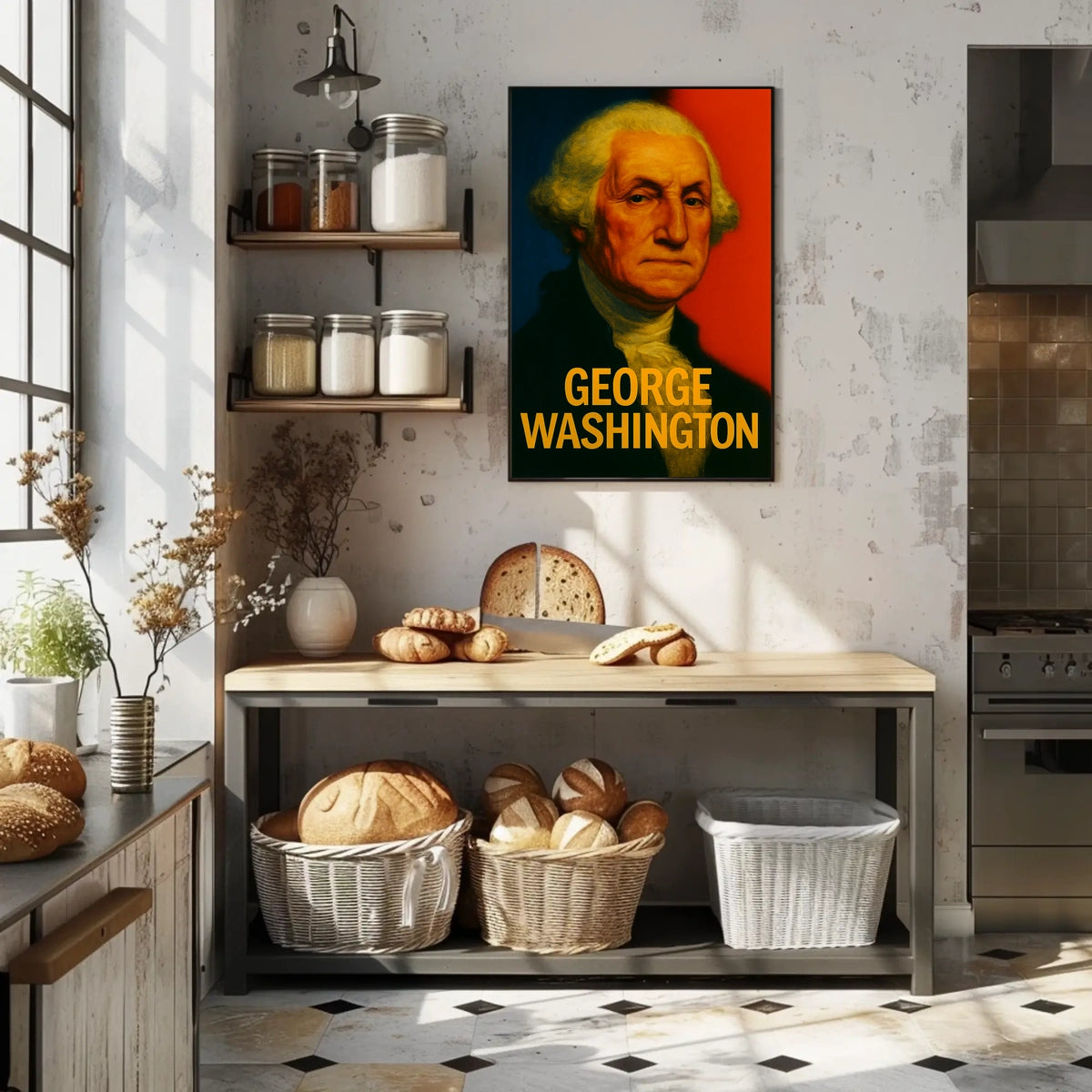 George Washington Historical Portrait Oil Painting Realism Poster