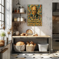 Eisenhower Abstract Portrait: Bold Patriotic Art Print