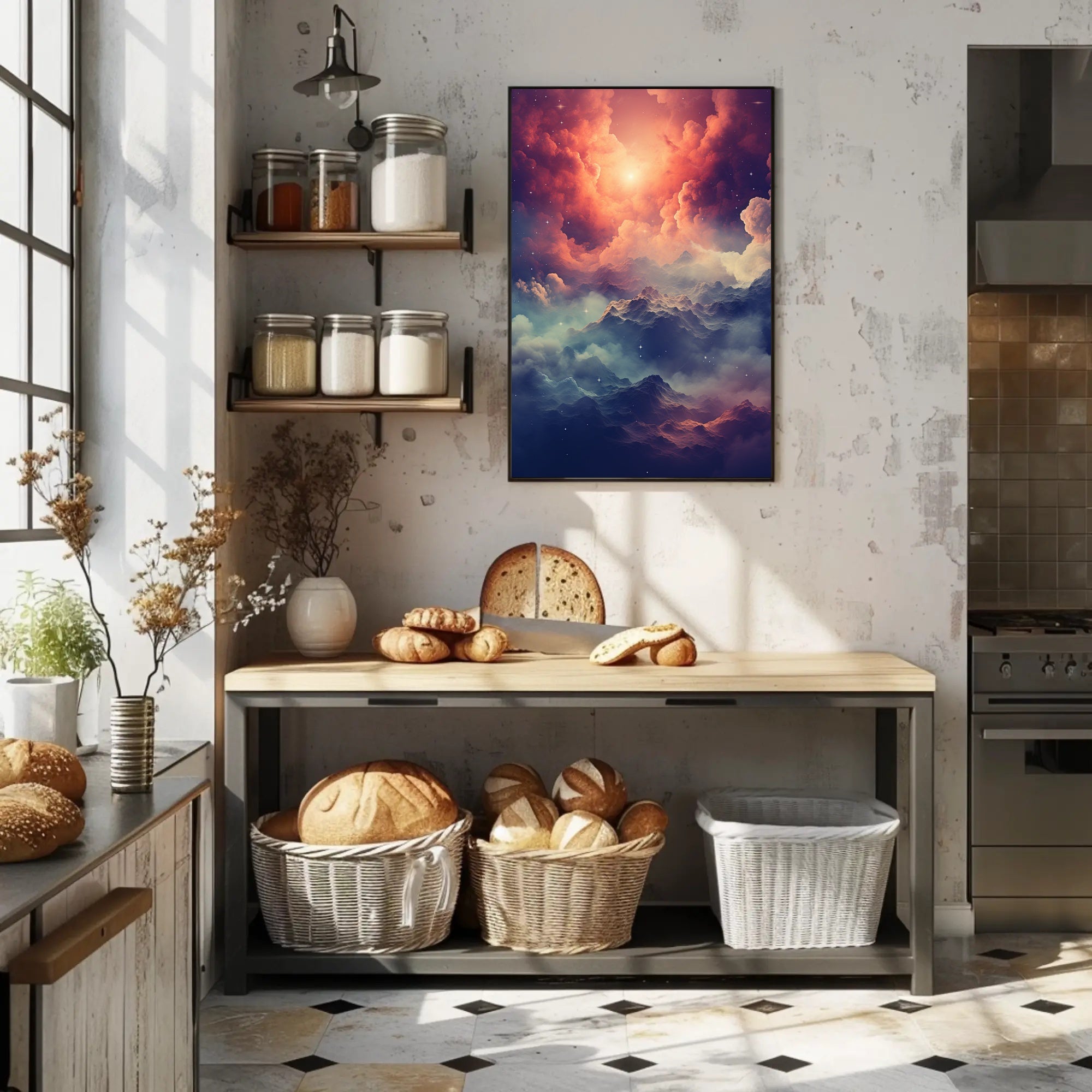 Celestial Mountainscape Poster