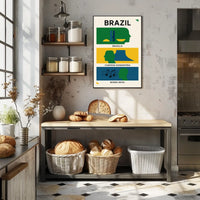 Brazilian Art Poster: Modern Abstract Cultural Tribute