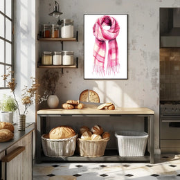 Striped Scarf Art Poster Vintage Scenic Wall Art