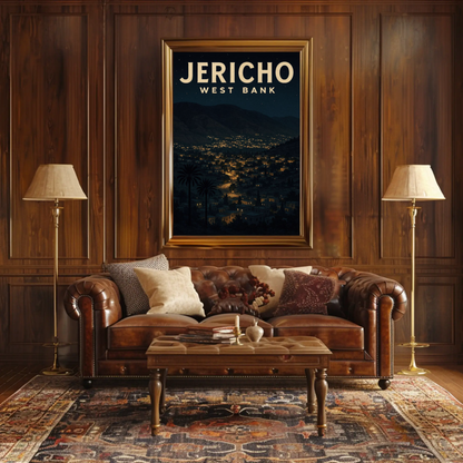 Jericho West Bank Night City Lights Poster Poster