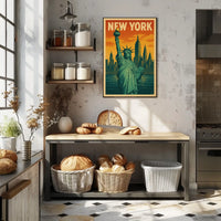 New York Skyline and the Statue of Liberty Poster
