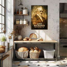 James Buchanan 15th President of the United States Double Exposure Poster