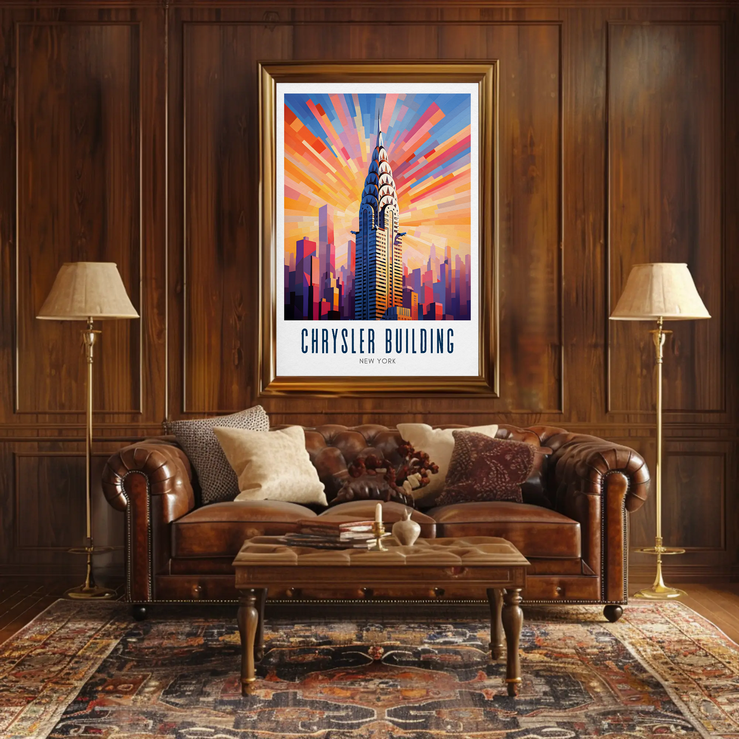 Chrysler Building New York Skyline Rays Poster