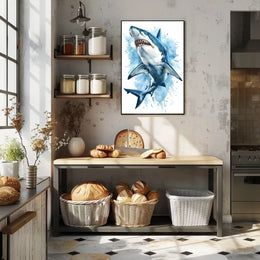 Majestic Shark Illustration Poster