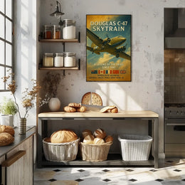 Douglas C-47 Skytrain WWII Vintage Poster