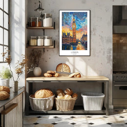 London Sunset Cityscape with Big Ben Urban or Cityscape Poster PosterGoat