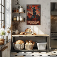 Birmingham Skyline Tribute Cityscape Art Iconic Timeless Urban Nightscape Inspiring Wanderlust Decor Enthusiasts Poster