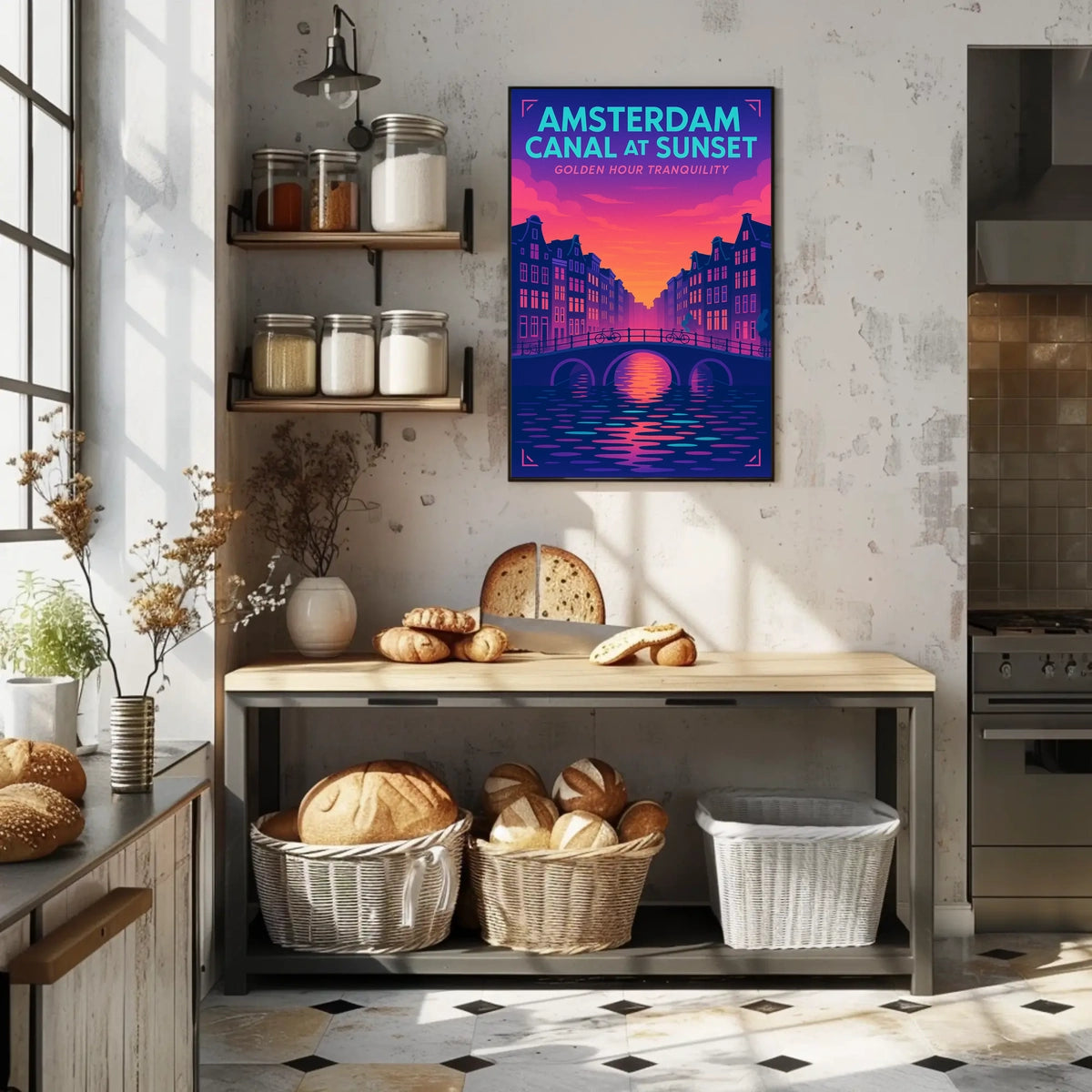 Amsterdam Canal At Sunset Poster