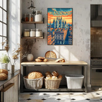 Milano Skyline Art Poster