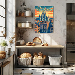 Milano Skyline Art Poster