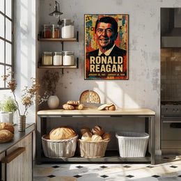 Ronald Reagan 40th President of the United States Street Art Mashup Poster
