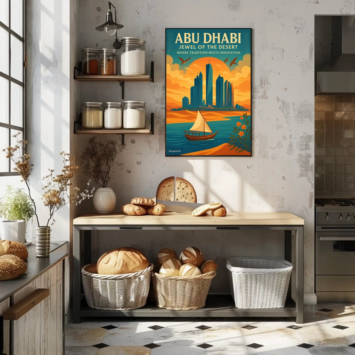 Abu Dhabi Harmony Modern Cityscape Travel Poster