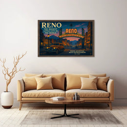 Reno Travel Poster The Biggest Little City Art
