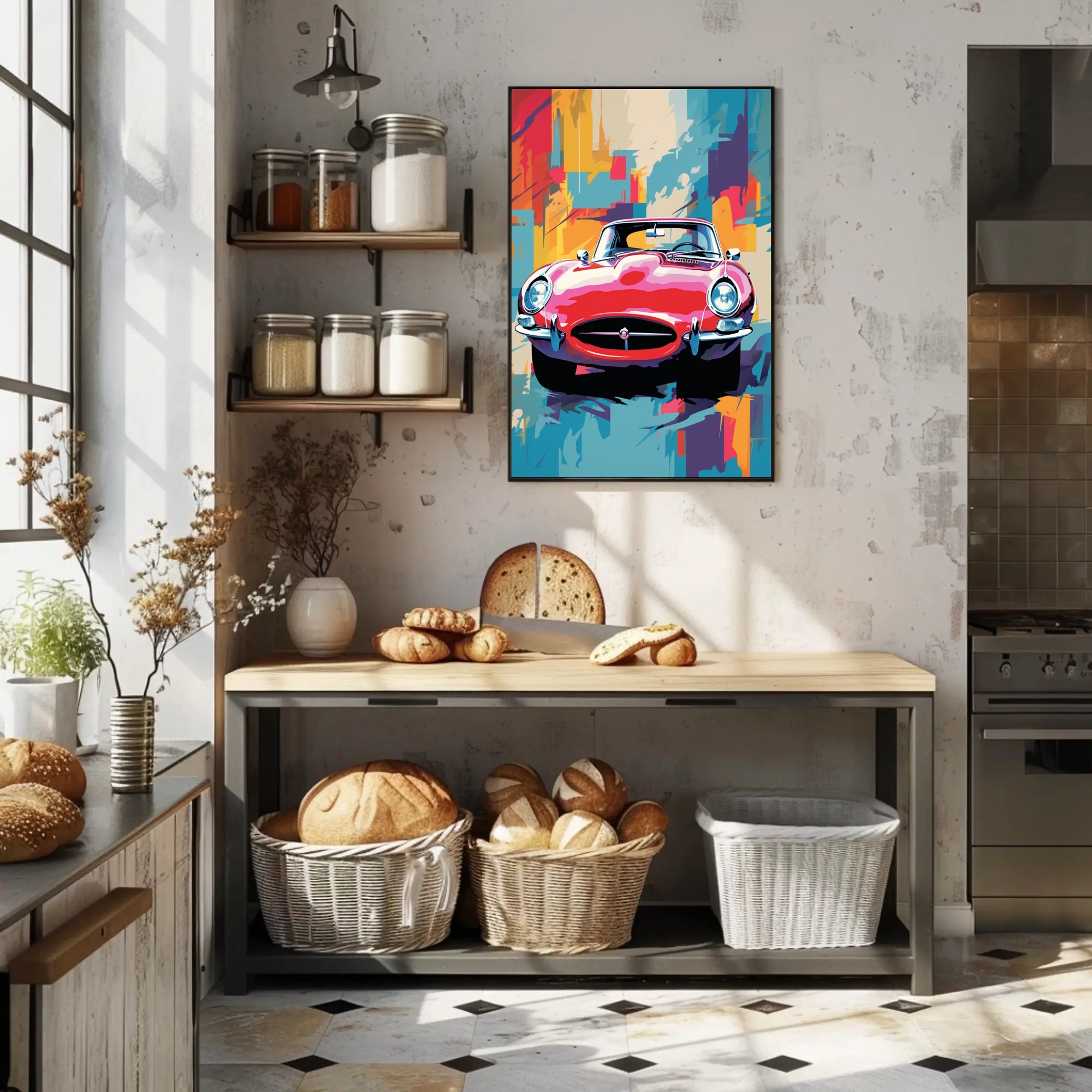 Vibrant Classic Car Art Poster PosterGoat