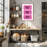 Vintage Admit One Tickets Poster for Pop Culture Enthusiasts PosterGoat