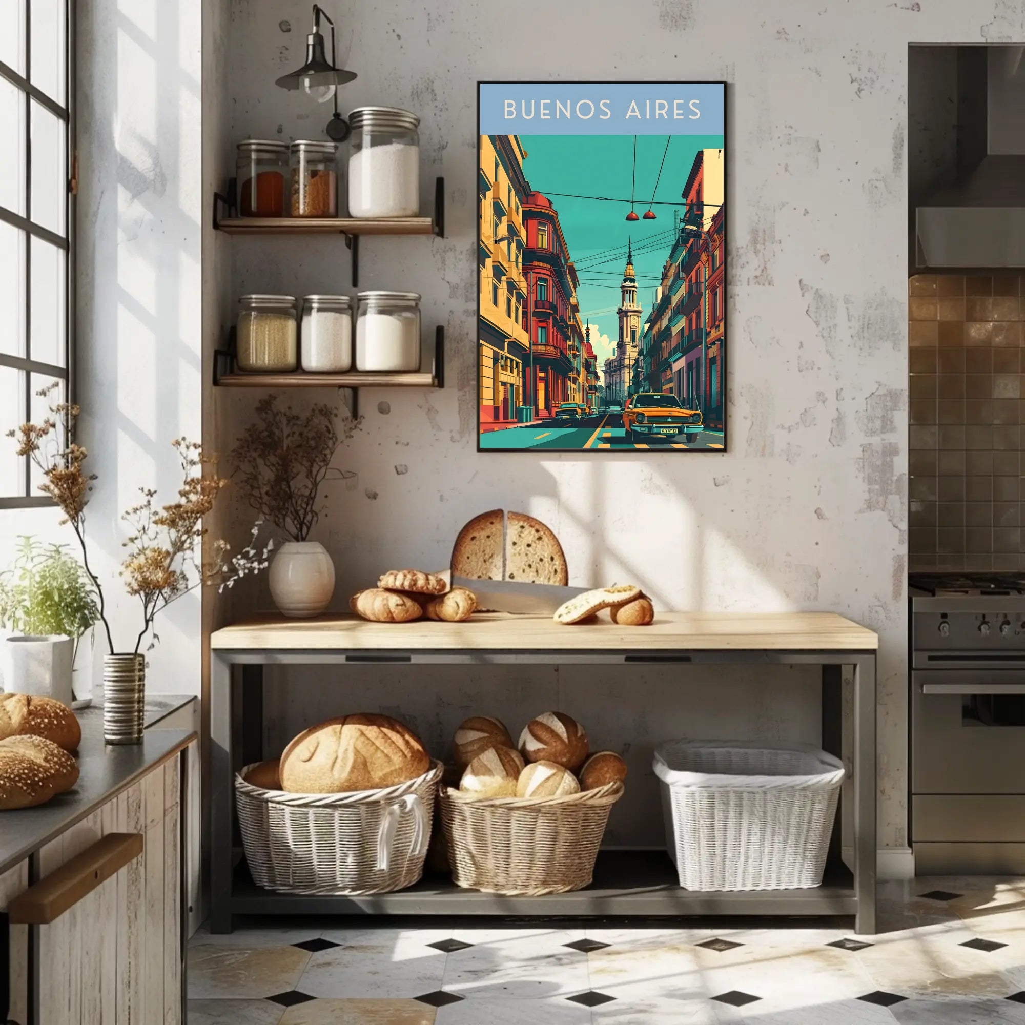 Buenos Aires Street Scene Poster