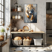 White Tiger in Motion, Bold Animal Poster