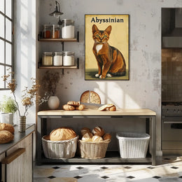 Abyssinian Cat Portrait Artwork Living Room Wall Poster