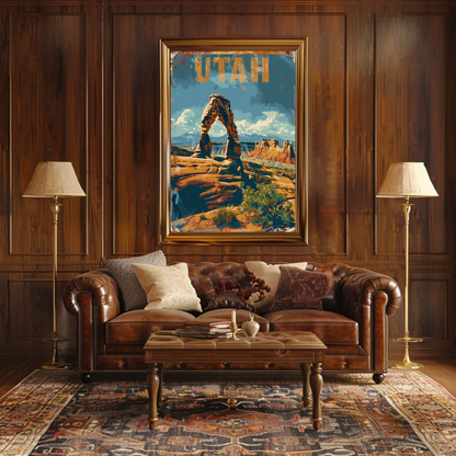 Utah Arches National Park Landscape Travel Poster