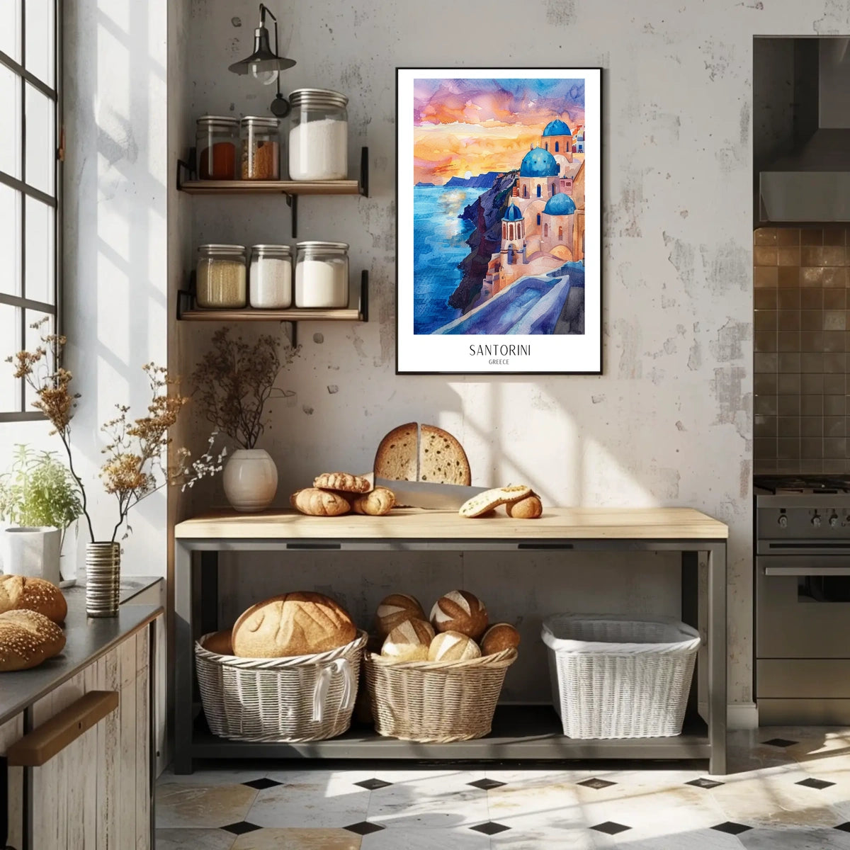 Santorini Sunset Poster