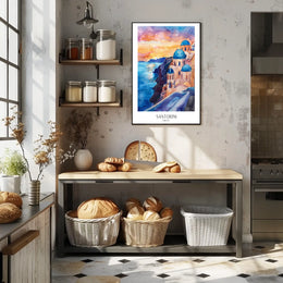 Santorini Sunset Poster