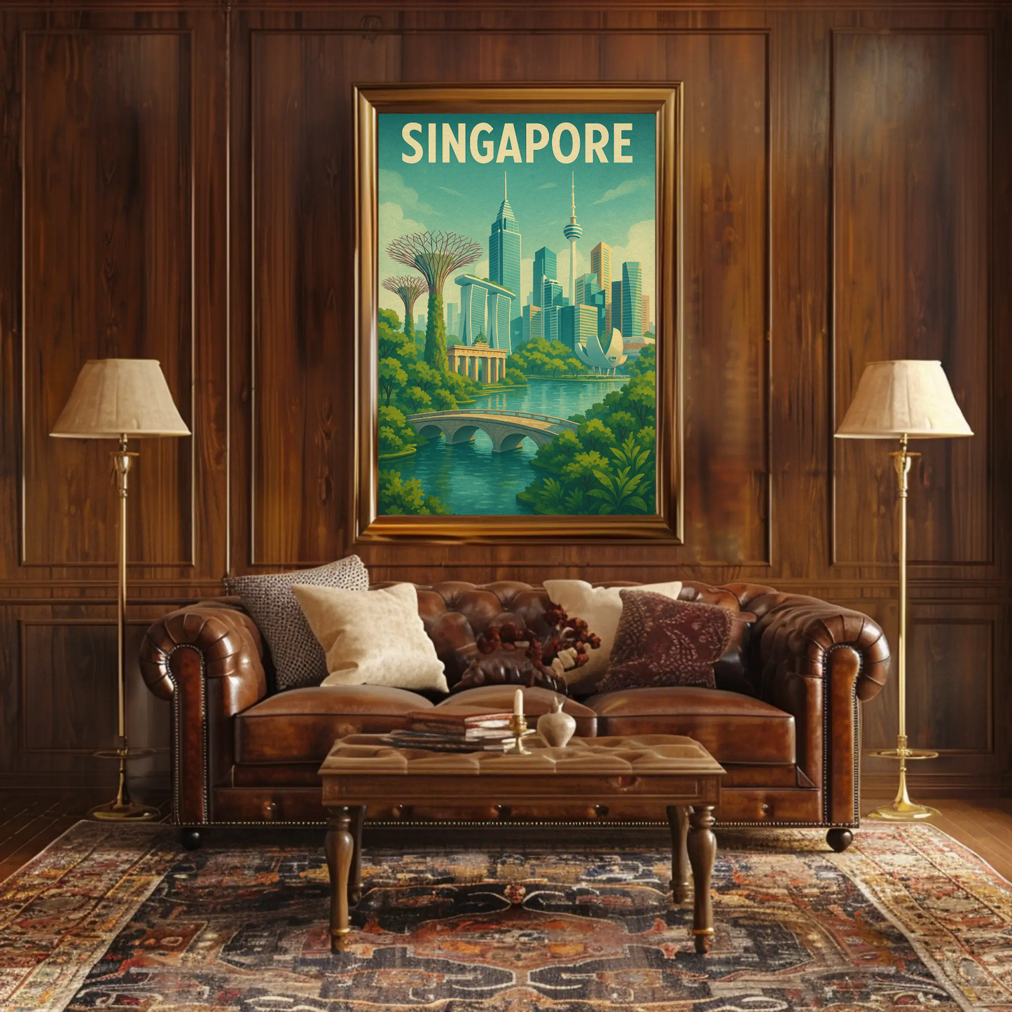 Singapore Marina Bay Gardens Travel Poster