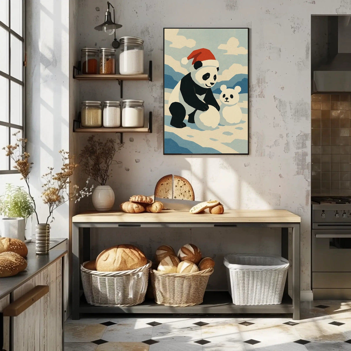 Festive Panda in Winter Wonderland Poster