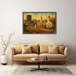 Monrovia, Liberia Cityscape Art Poster