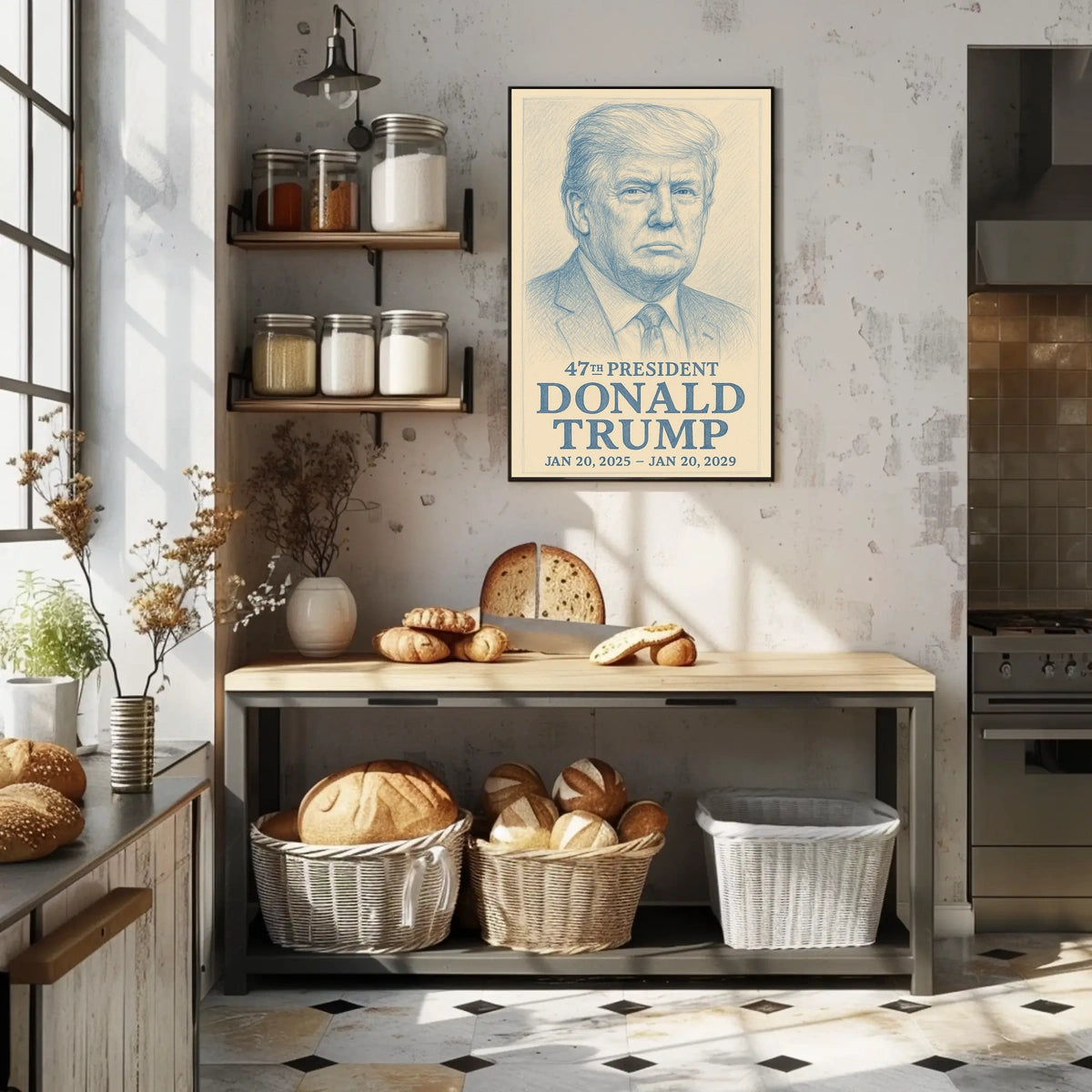 Trump Visionary Leader New Era Line Art Poster