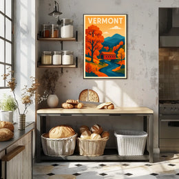Autumn Vermont Rustic Wanderlust Poster