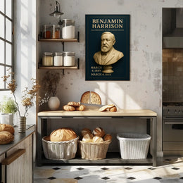 Benjamin Harrison Bust Historical or Presidential Poster PosterGoat