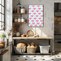 Affectionate XOXO Typography Art with Vibrant Colors Poster PosterGoat