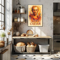 Julius Caesar Roman History Watercolor Art Poster