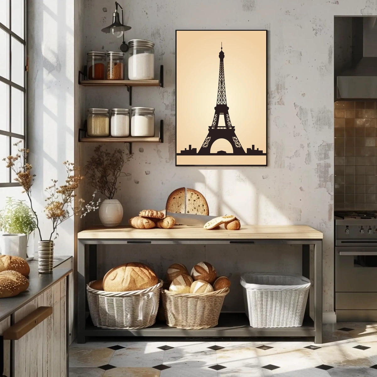 Eiffel Tower Silhouette Minimalist Travel Poster
