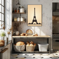 Eiffel Tower Silhouette Minimalist Travel Poster