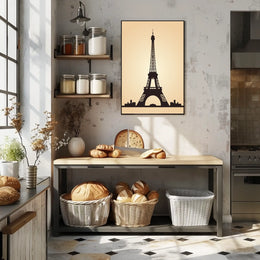 Eiffel Tower Silhouette Minimalist Travel Poster