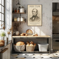 John Tyler 10th President Sketch Poster Art Print for Home Decor PosterGoat