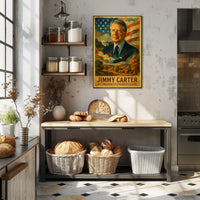 Jimmy Carter 39th President of the United States Layered Digital Collage Poster