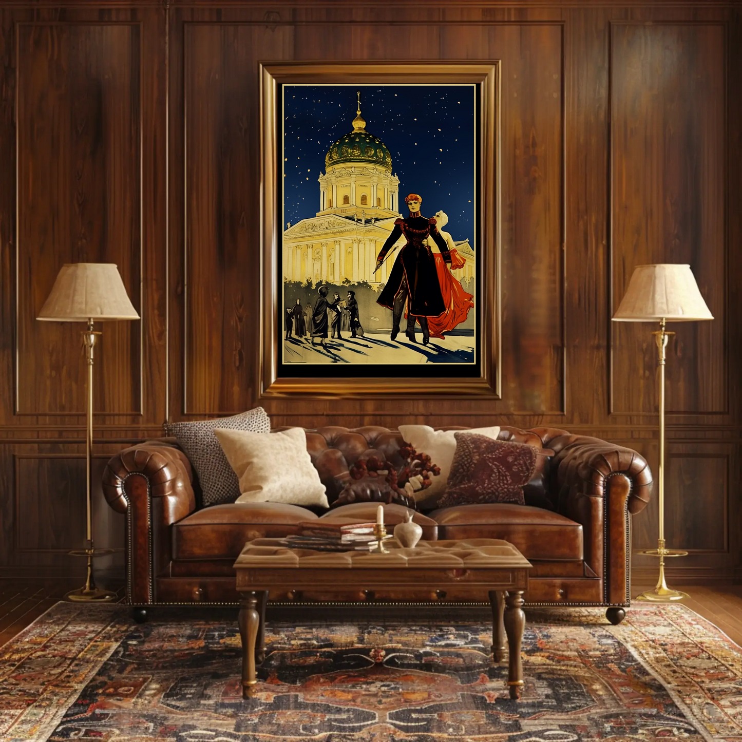 Cathedral Square Berlin Winter Night Scene Travel Poster