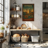 Shanghai Skyline Travel Poster