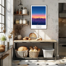 Denver Twilight Skyline Art Print - Urban or Cityscape Poster