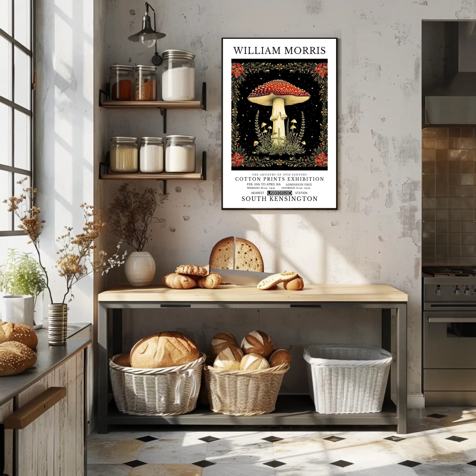 William Morris Cotton Prints Exhibition Poster
