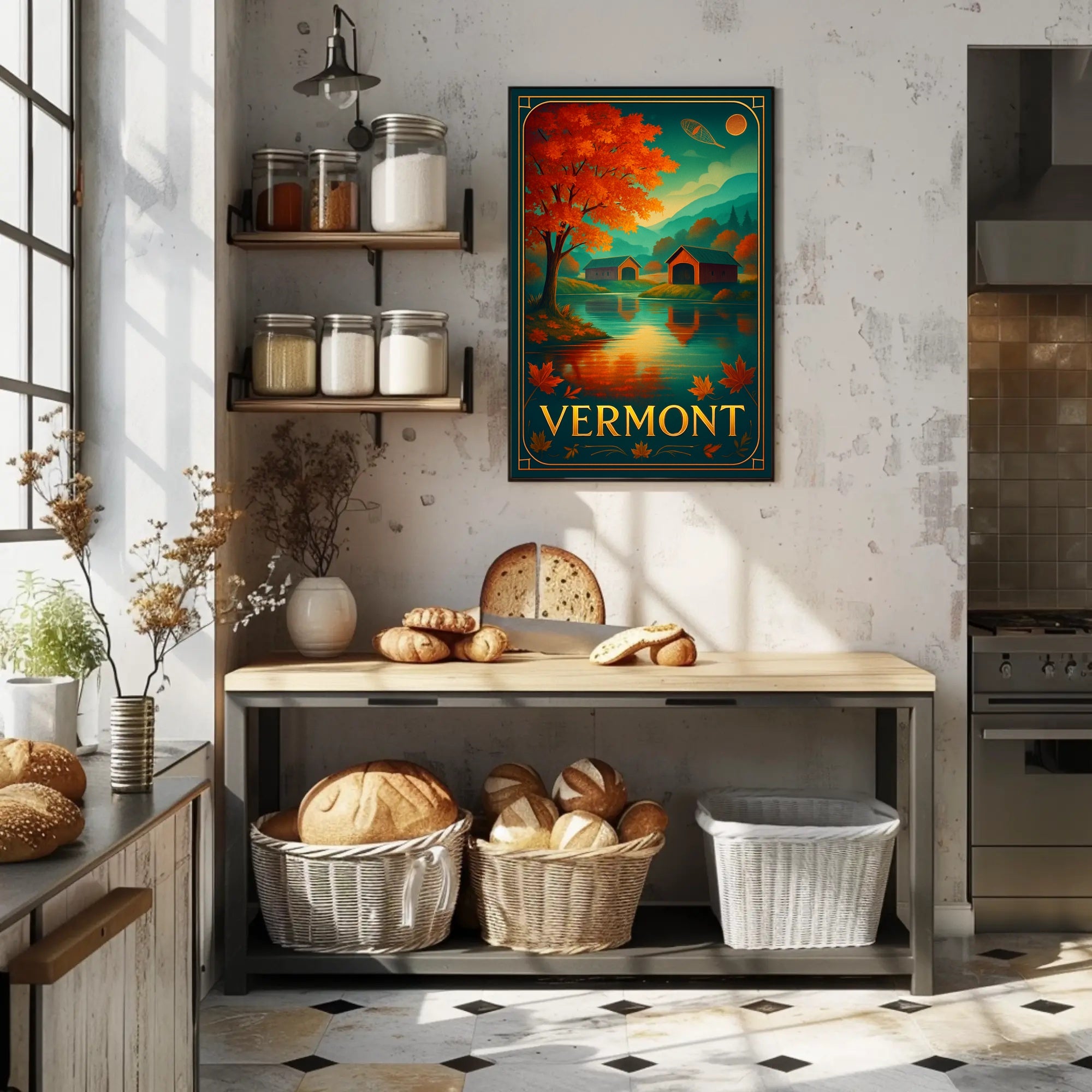 Vermont Autumn Landscape Wall Art Print