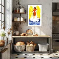 Vintage Russian Sports Poster with Energetic Yellow Background